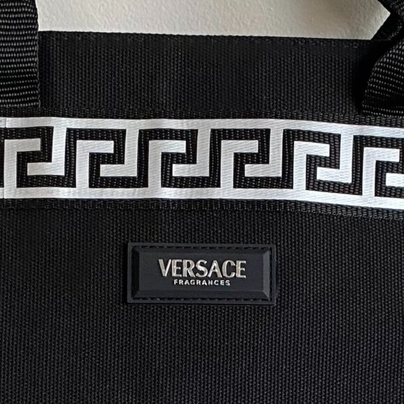 Versace Fragrance Black & Silver Unisex Tote Bag - Picture 2 of 14